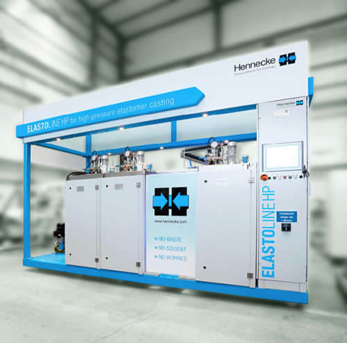 The new Hennecke ELASTOLINE avoids material and solvent losses during production The new Hennecke ELASTOLINE avoids material and solvent losses during production
